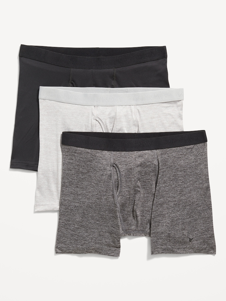 Go-Dry Cool Performance Boxer-Brief Underwear 3-Pack -- 5-inch inseam