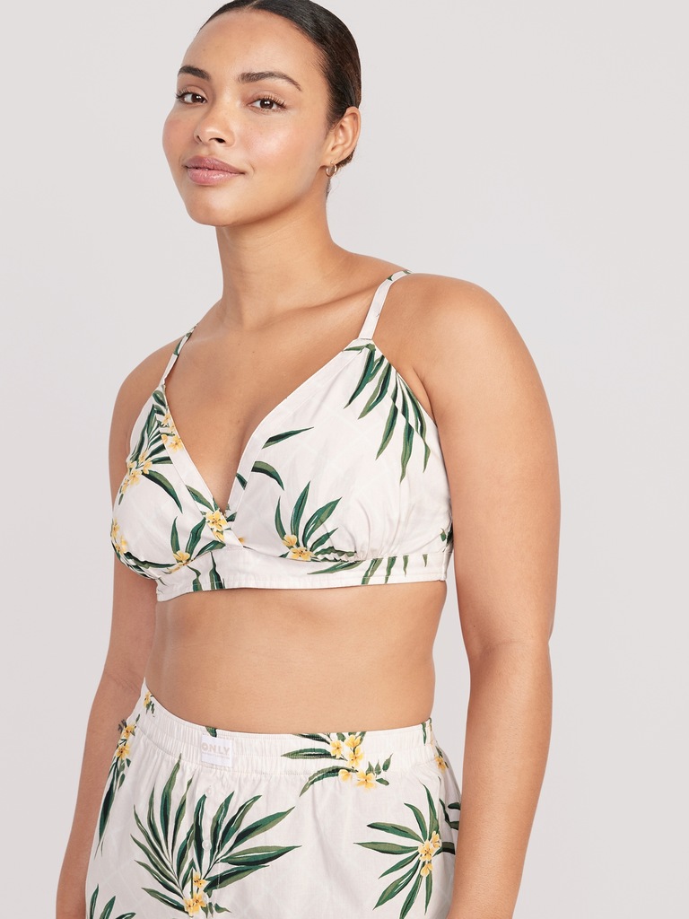 Cross-Front Poplin Bralette
