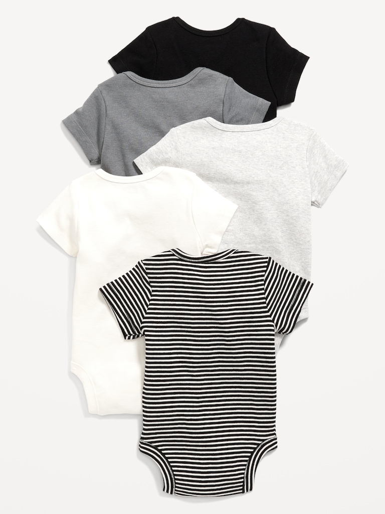 Unisex Short-Sleeve Bodysuit 5-Pack for Baby