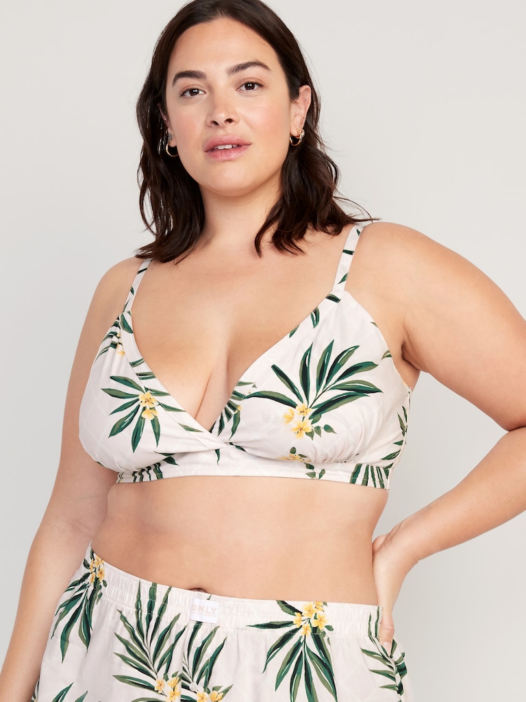 Cross-Front Poplin Bralette