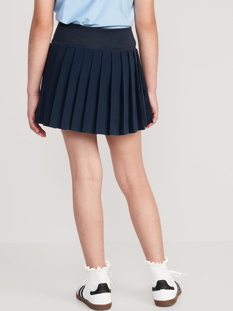 High-Waisted Pleated Performance Skort for Girls