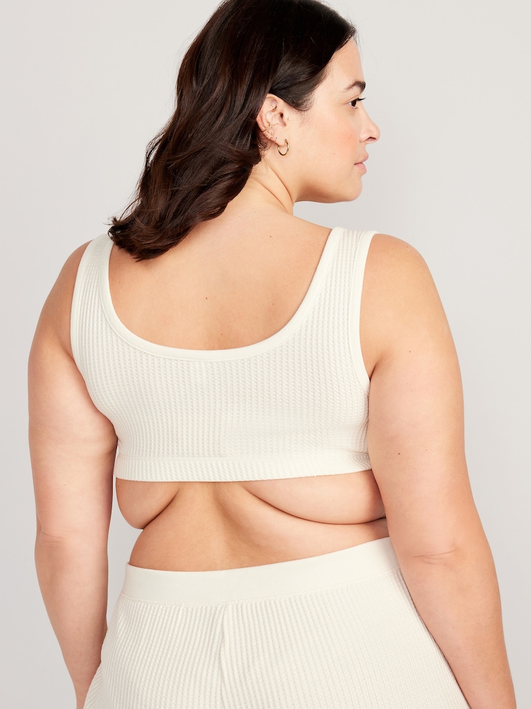 Waffle-Knit Pajama Cami Bralette Top
