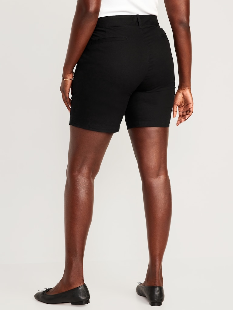 High-Waisted Uniform Bermuda Shorts -- 7-inch inseam