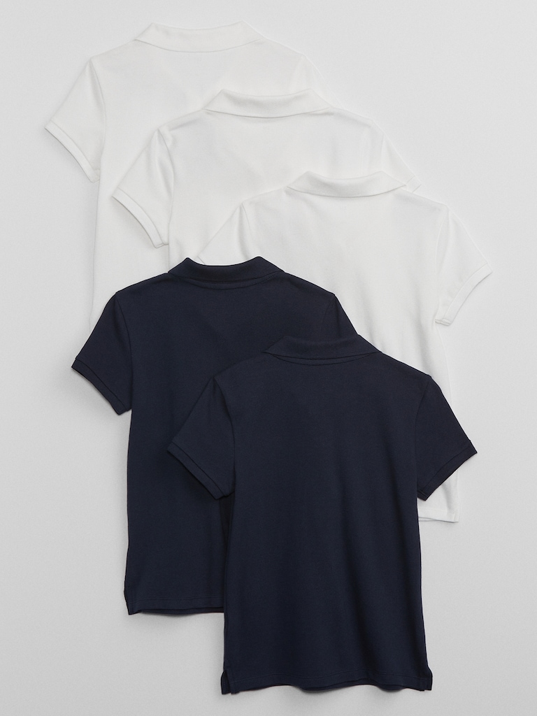Kids Uniform Stretch Pique Polo Shirt (5-Pack)