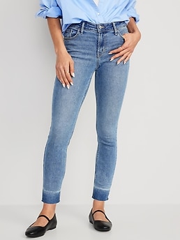 Old Navy Womens Mid-Rise Rockstar Super Skinny Cut-Off Ankle Jeans