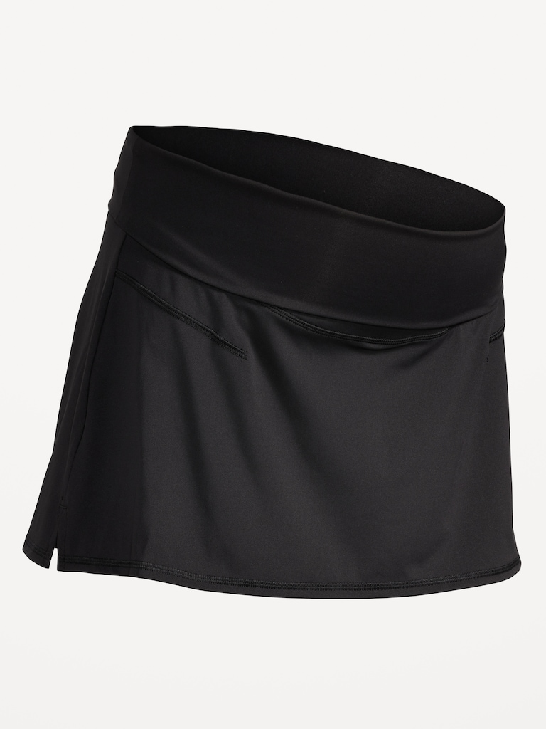 Maternity Rollover-Waist PowerSoft Skort
