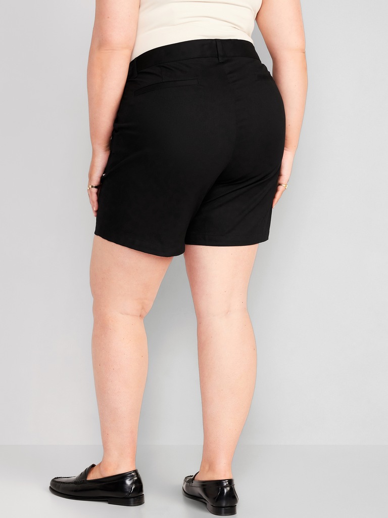 High-Waisted Uniform Bermuda Shorts -- 7-inch inseam