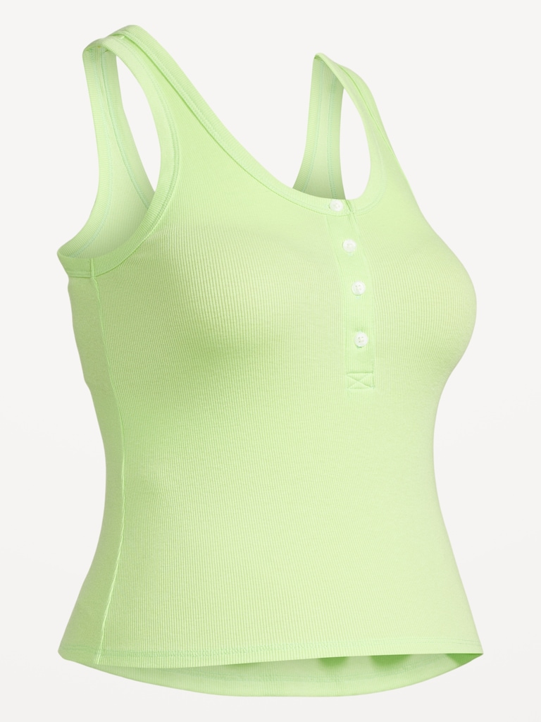 Camisole de détente henley en tricot côtelé Ultralite pour Femme