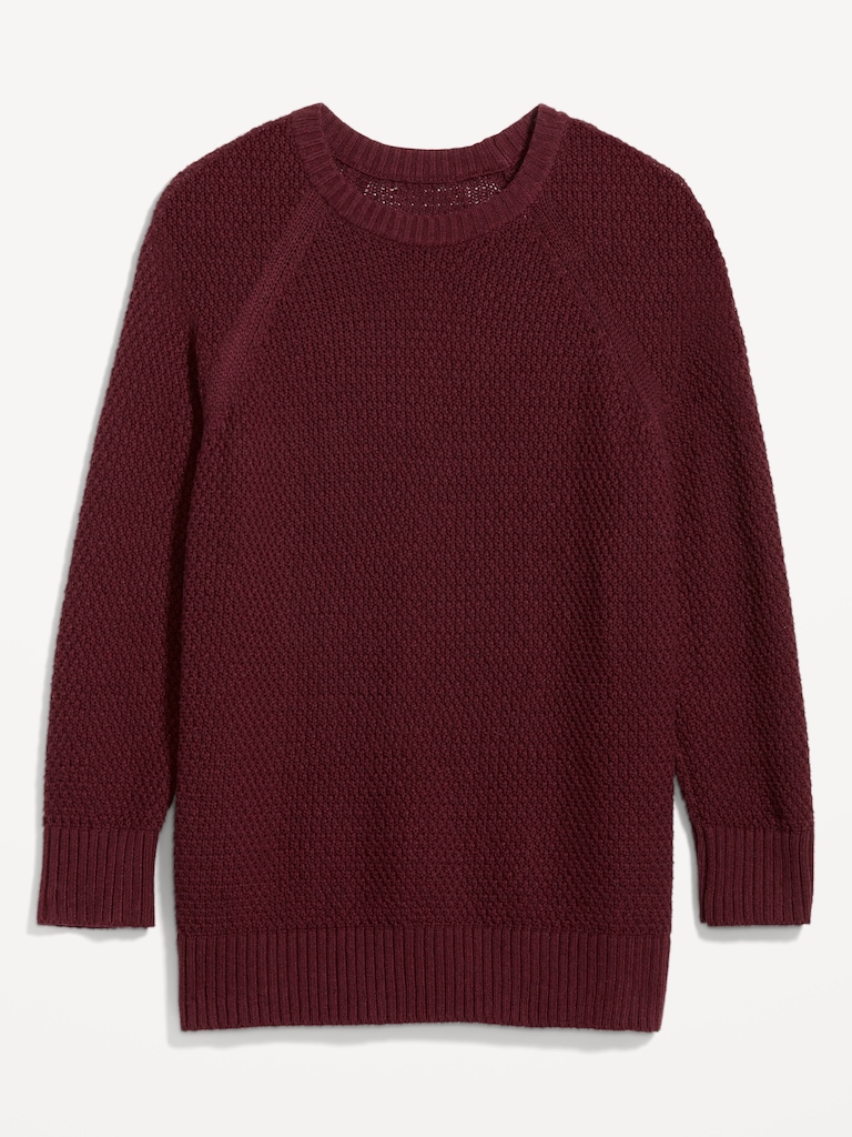 Loose Textured Tunic Sweater