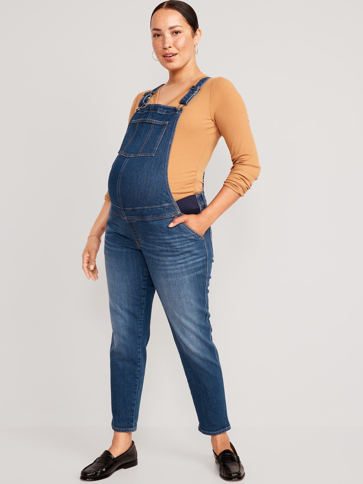 Old Navy Maternity Side-Panel OG Straight Jean Overalls