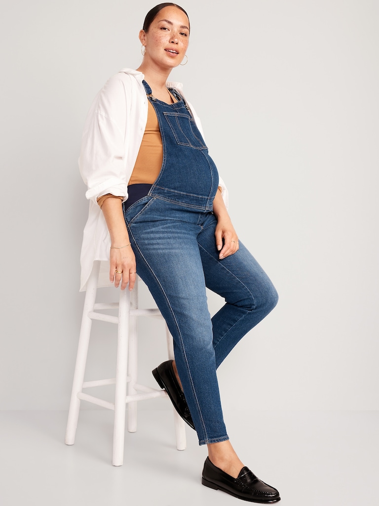 Maternity Side-Panel OG Straight Jean Overalls