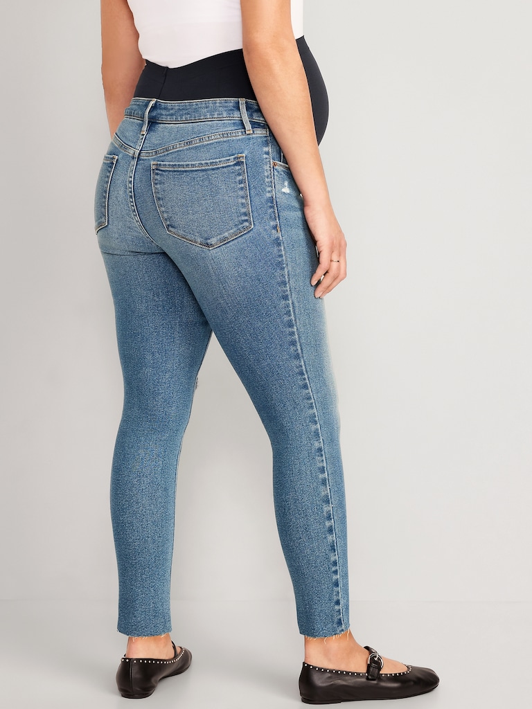 Maternity Premium Full Panel Rockstar Super Skinny Ripped Jeans