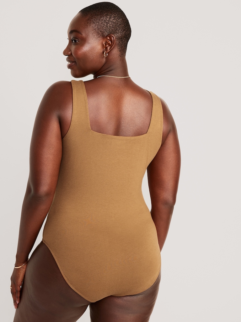 Square-Neck Tank Top Bodysuit