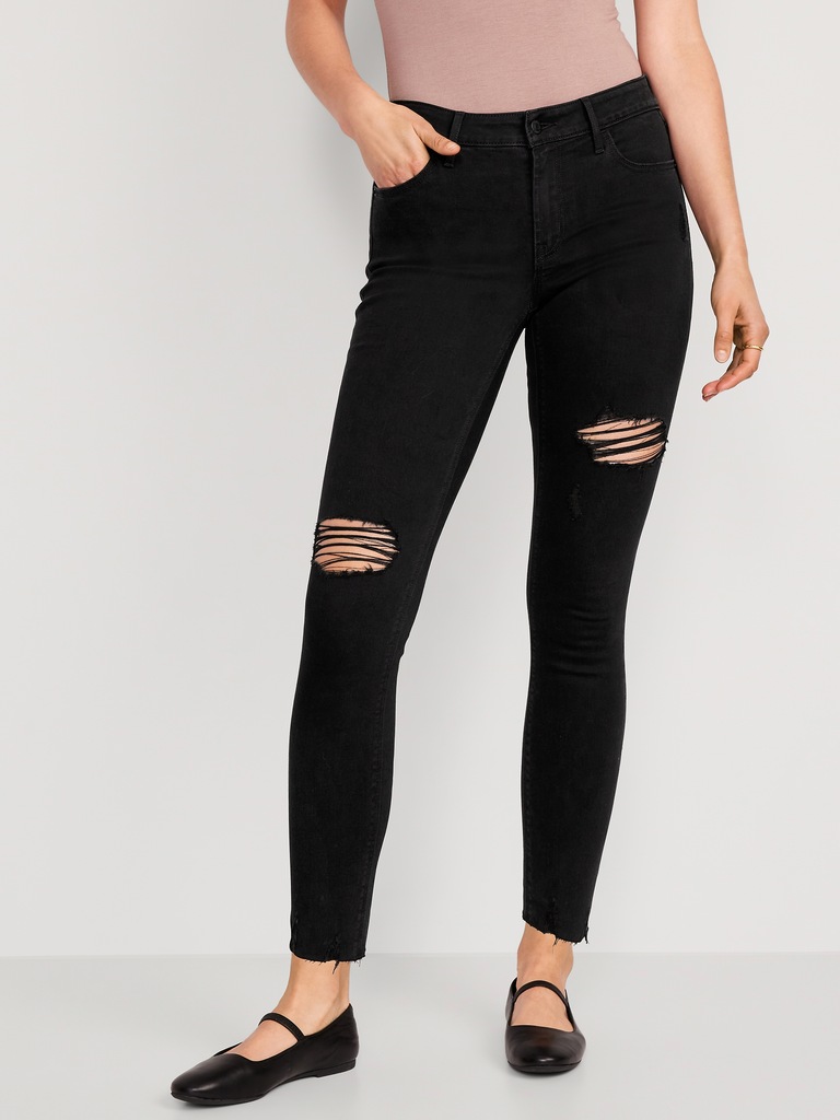 Mid-Rise Rockstar Super-Skinny Ankle Jeans