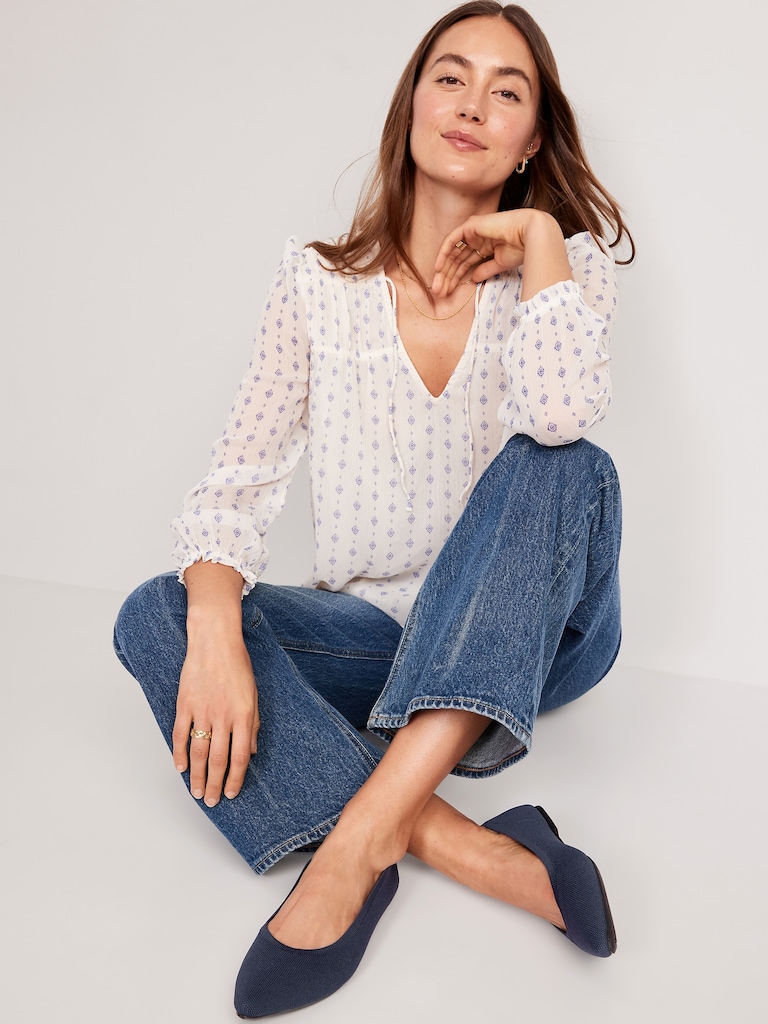 Soft-Knit Pointed-Toe Ballet Flats