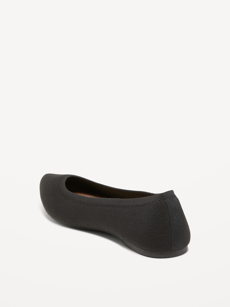 Soft-Knit Pointed-Toe Ballet Flats