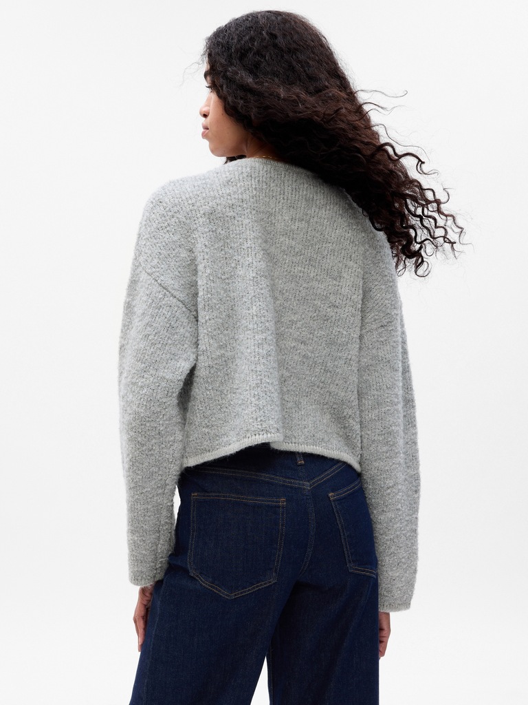 Boucle Cropped Sweater Jacket