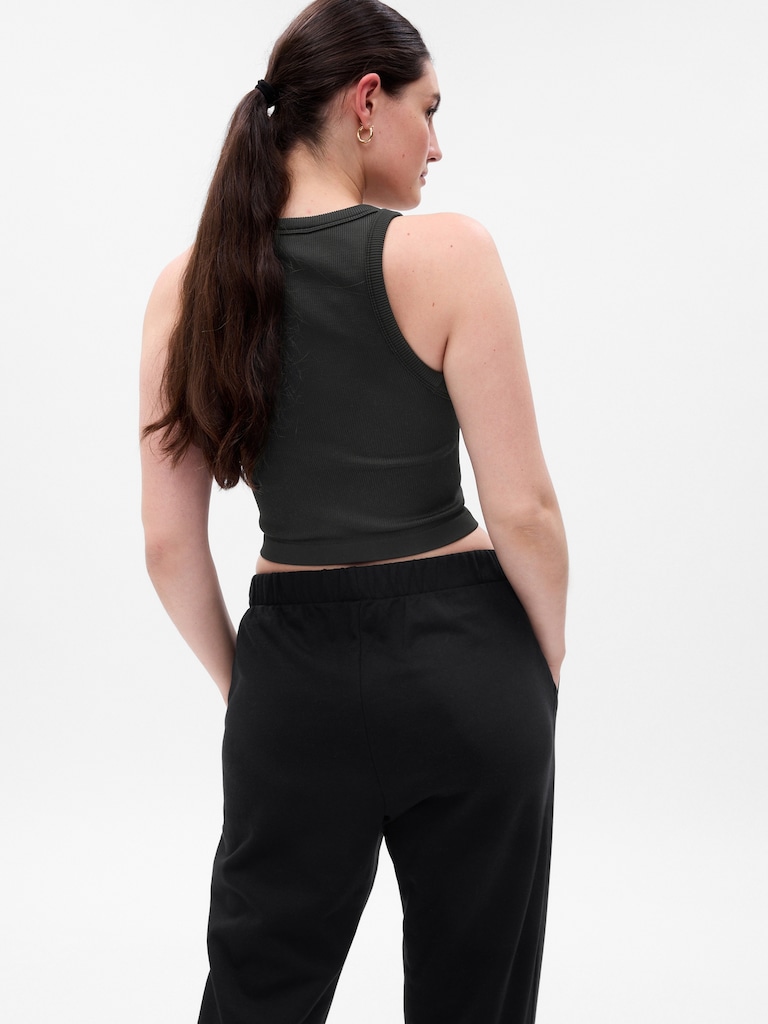 GapFit Seamless Rib Crop Halter Tank Top