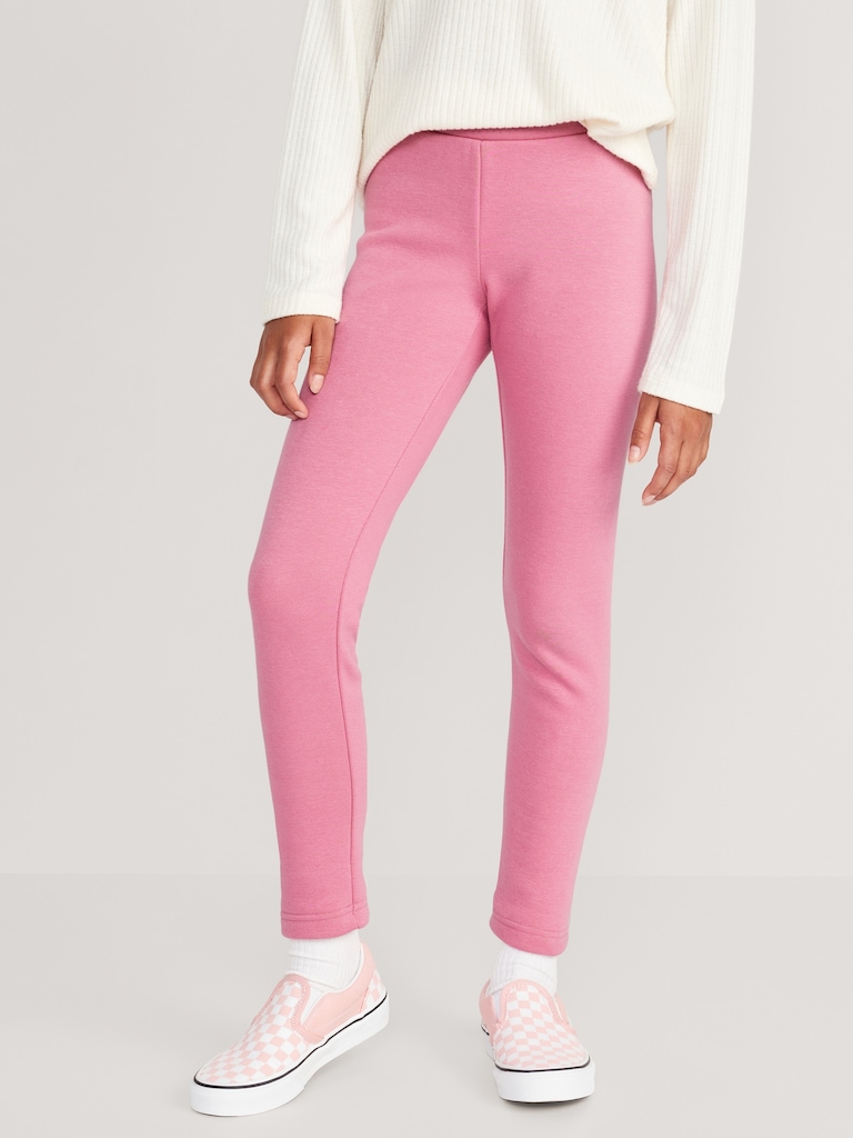Legging long à taille haute en molleton pour Fille
