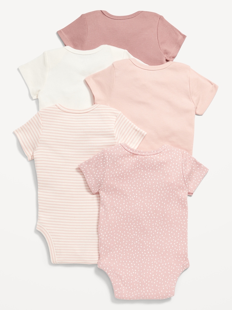 Unisex Short-Sleeve Bodysuit 5-Pack for Baby