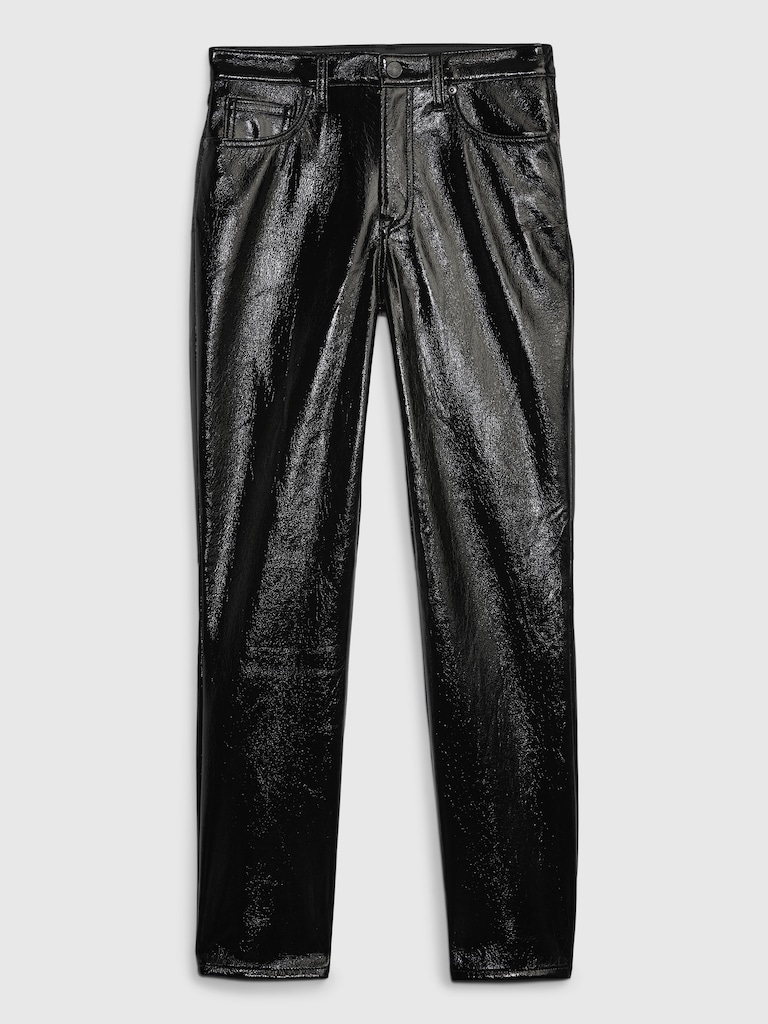 High Rise Vegan Patent Leather Vintage Slim Pants