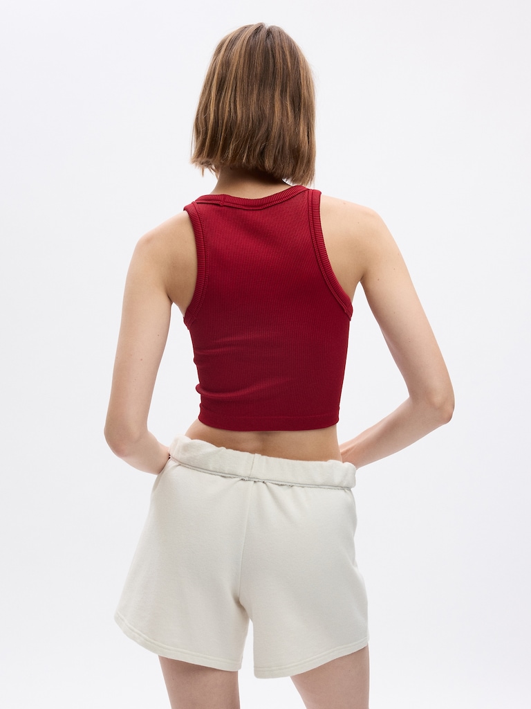 GapFit Seamless Rib Crop Halter Tank Top