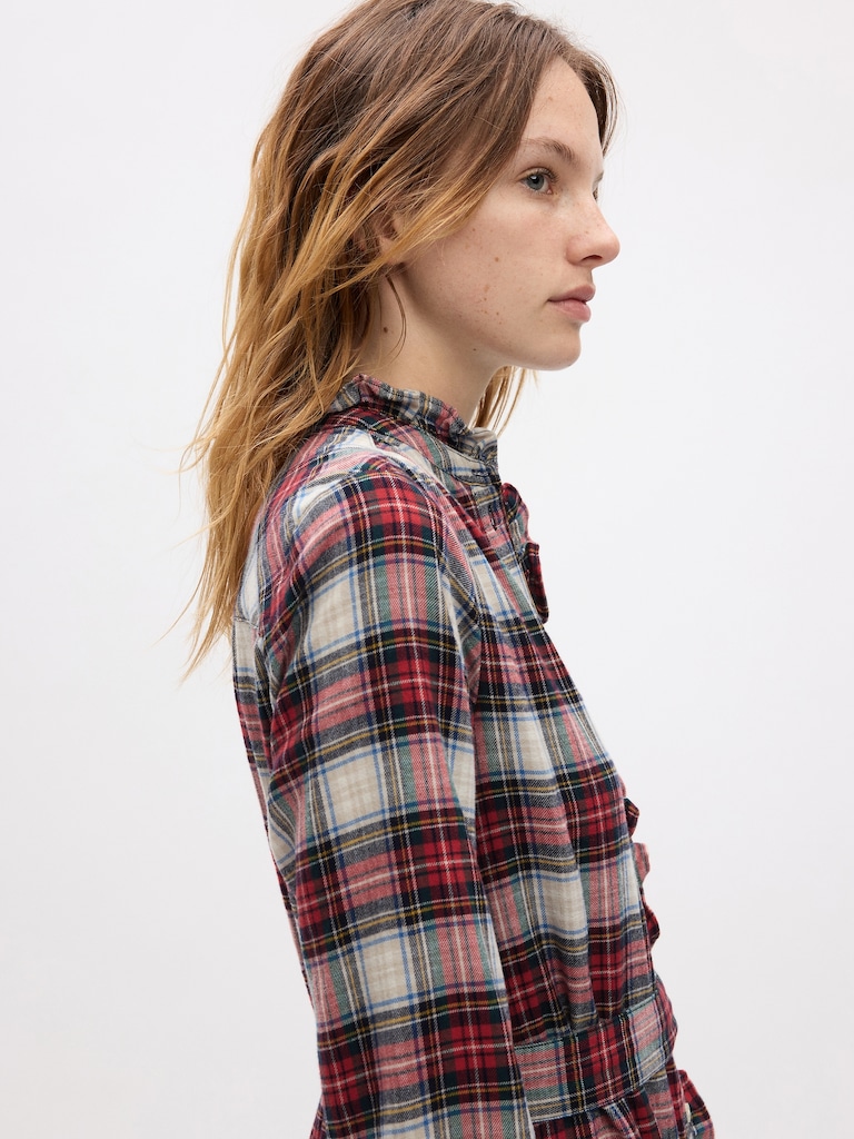 Plaid Tiered Mini Dress