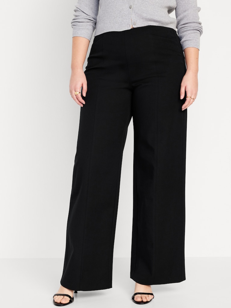 High-Waisted Pull-On Pixie Super Wide-Leg Pants