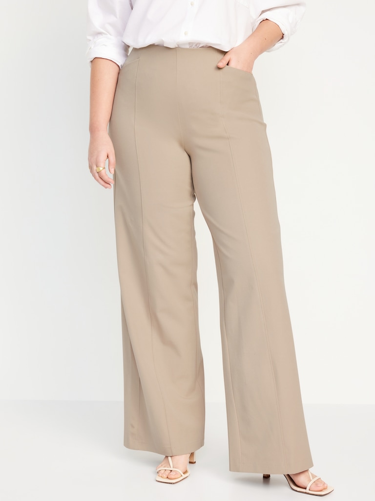 High-Waisted Pull-On Pixie Super Wide-Leg Pants