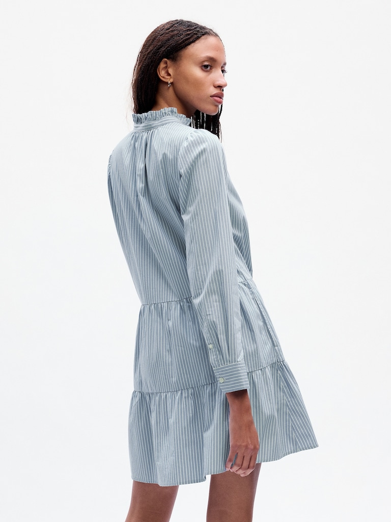 Tiered Mini Shirtdress