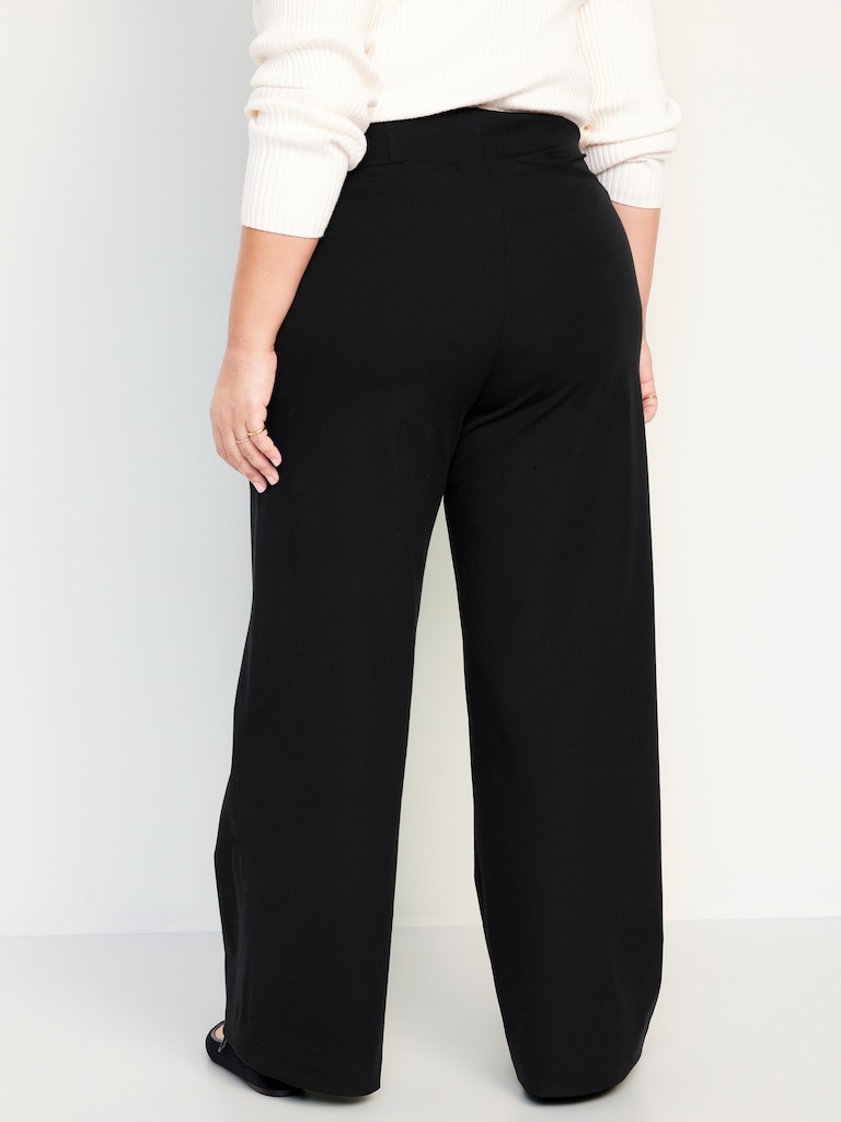 High-Waisted Pull-On Pixie Super Wide-Leg Pants