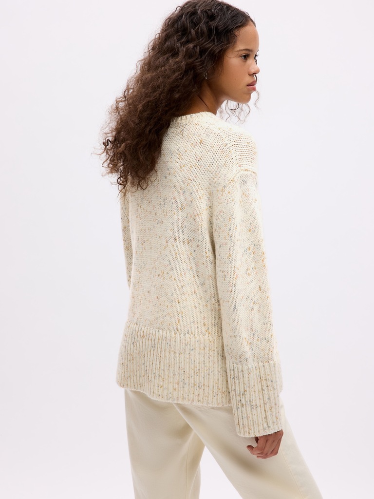 24/7 Split-Hem Confetti Sweater