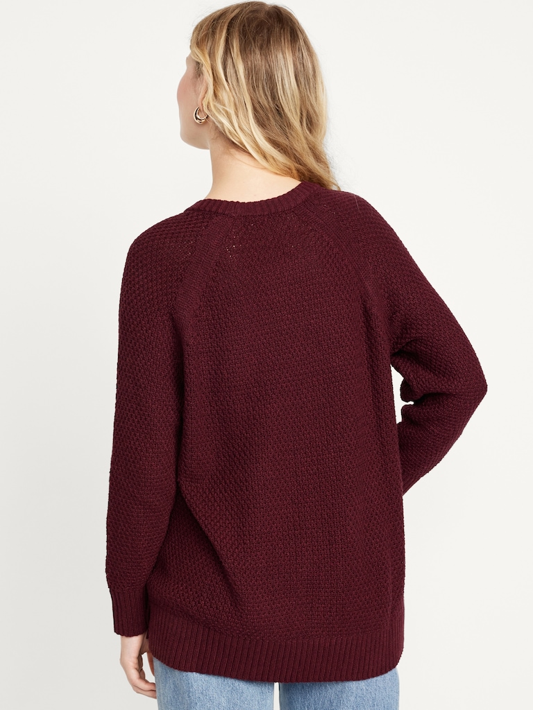 Loose Textured Tunic Sweater