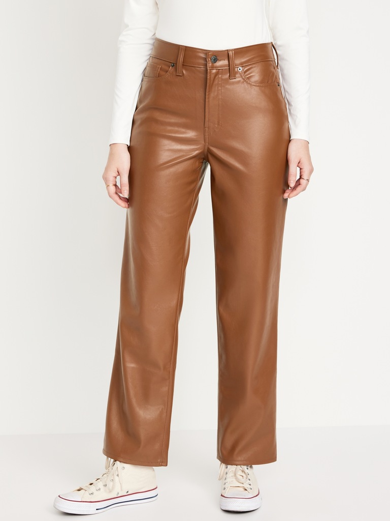 Pantalon OG ample à taille haute en similicuir
