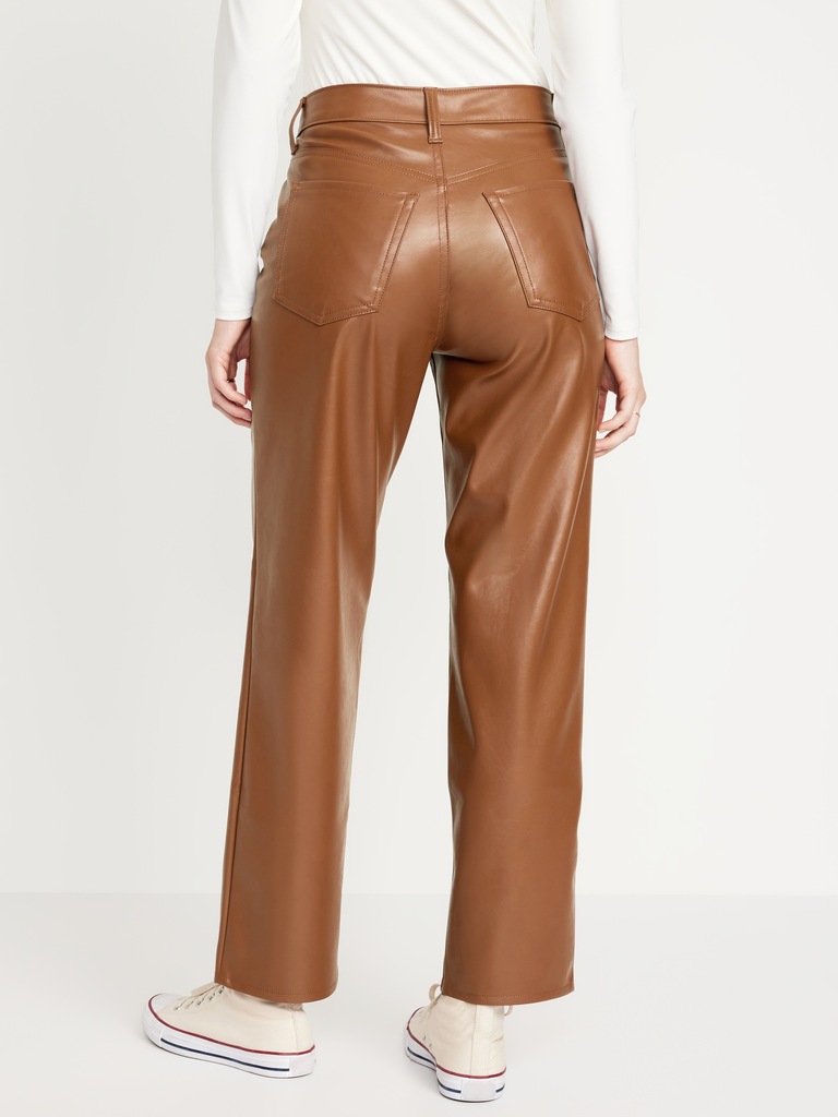 Pantalon OG ample à taille haute en similicuir