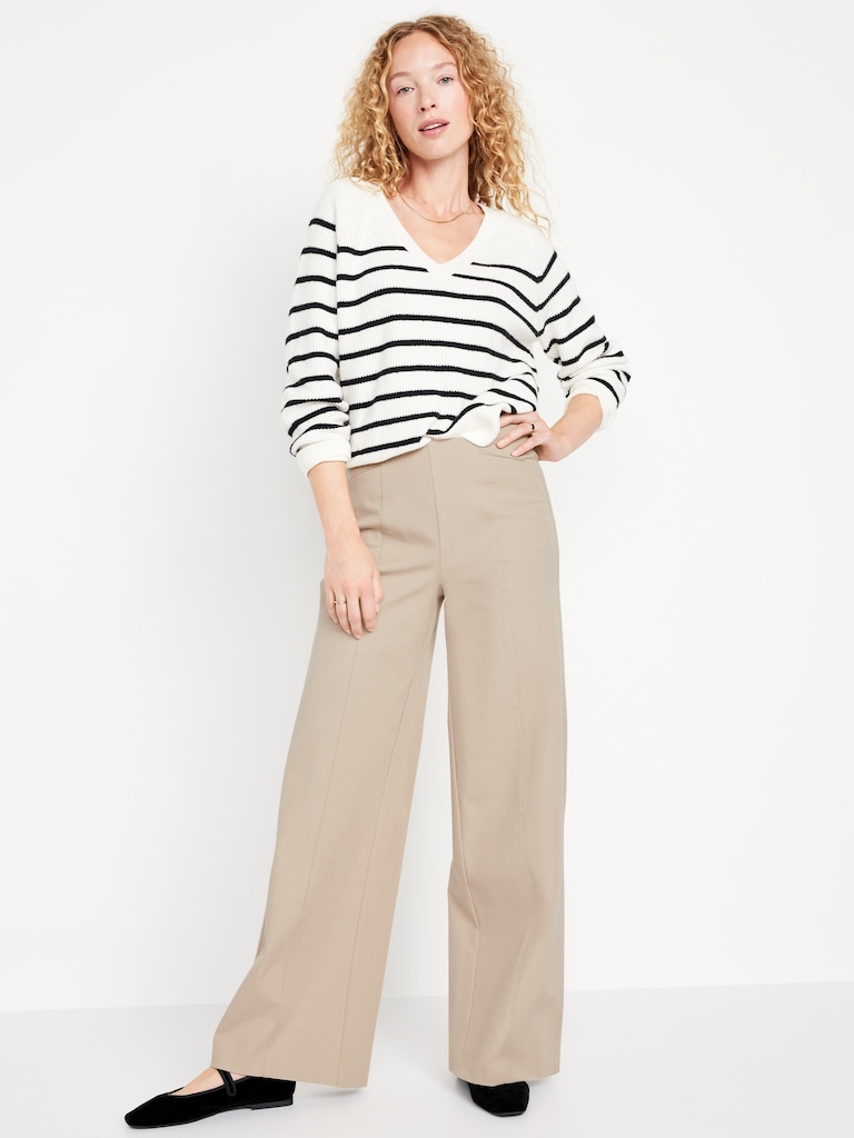 High-Waisted Pull-On Pixie Super Wide-Leg Pants