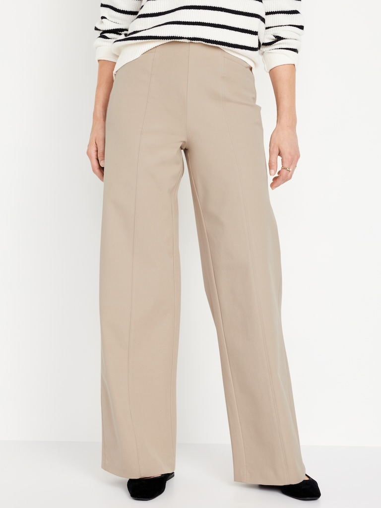 High-Waisted Pull-On Pixie Super Wide-Leg Pants