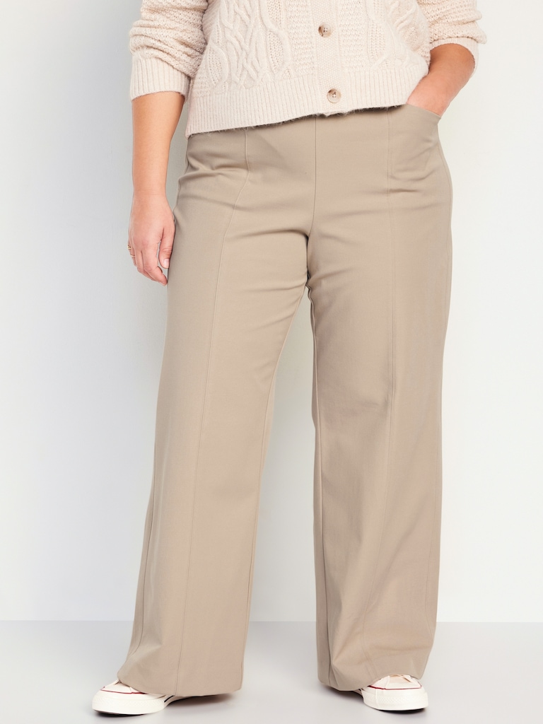 High-Waisted Pull-On Pixie Super Wide-Leg Pants