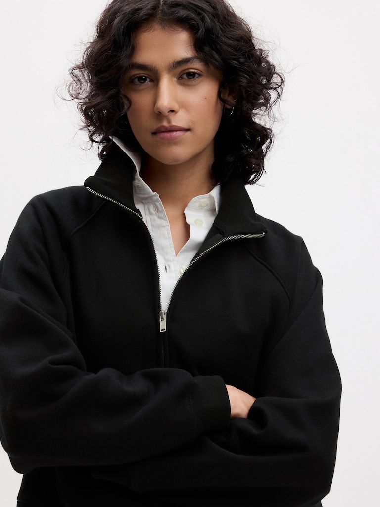 VintageSoft Cropped Half-Zip Pullover