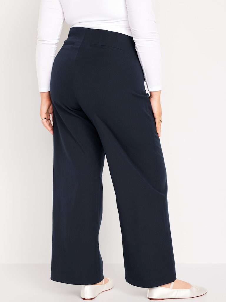 High-Waisted Pull-On Pixie Super Wide-Leg Pants