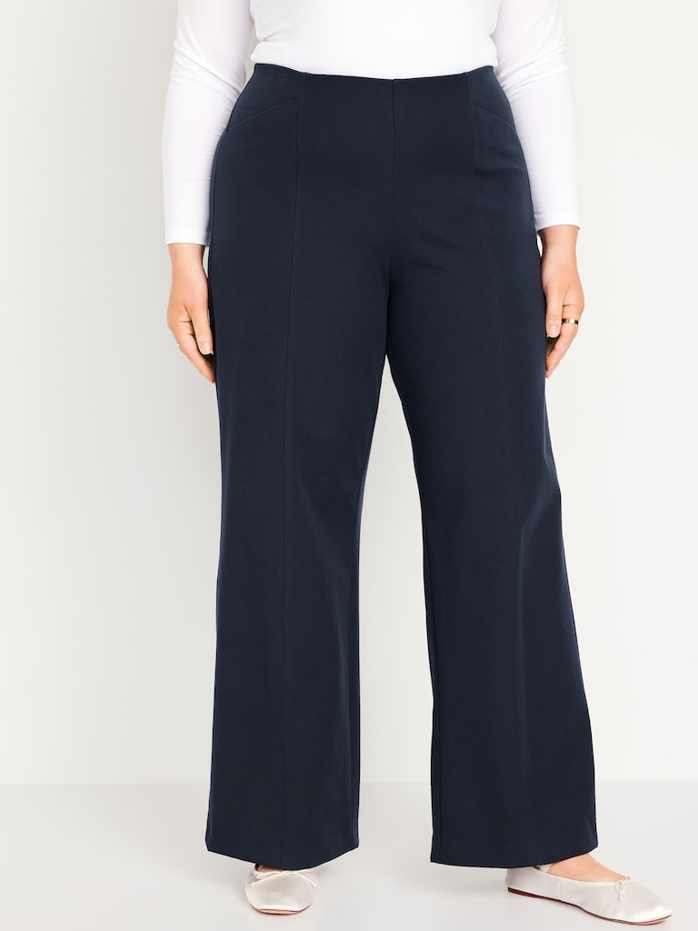 High-Waisted Pull-On Pixie Super Wide-Leg Pants