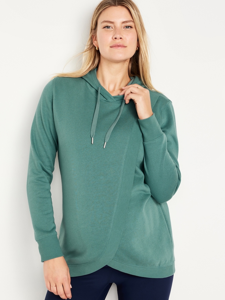 Maternity Cross-Front Nursing Pullover Hoodie