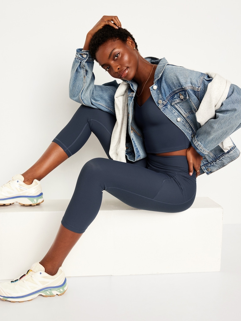 High-Waisted PowerSoft Crop Pocket Leggings