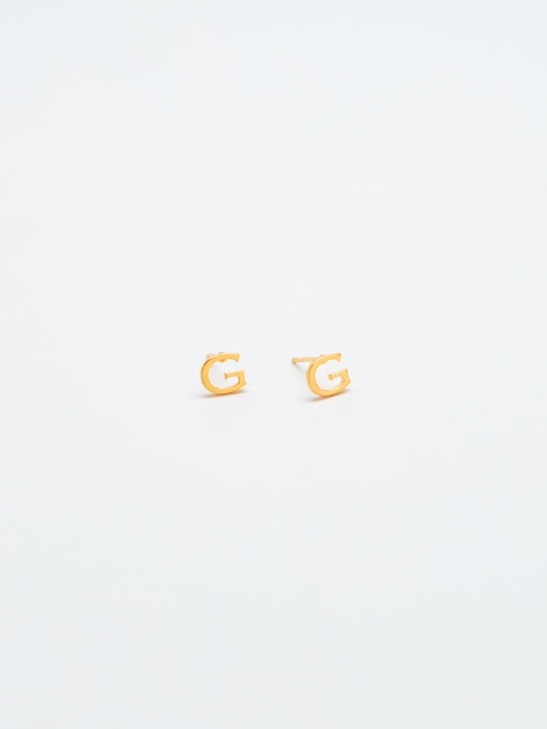 Gold Initial Earrings