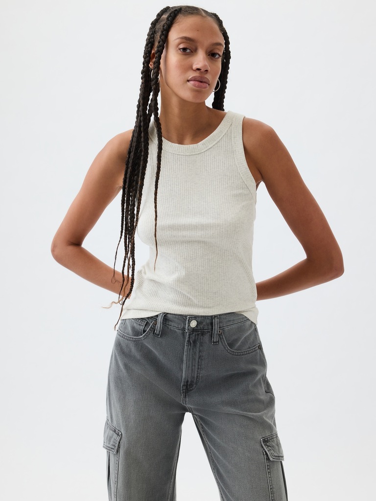 Ribbed High-Neck Tank