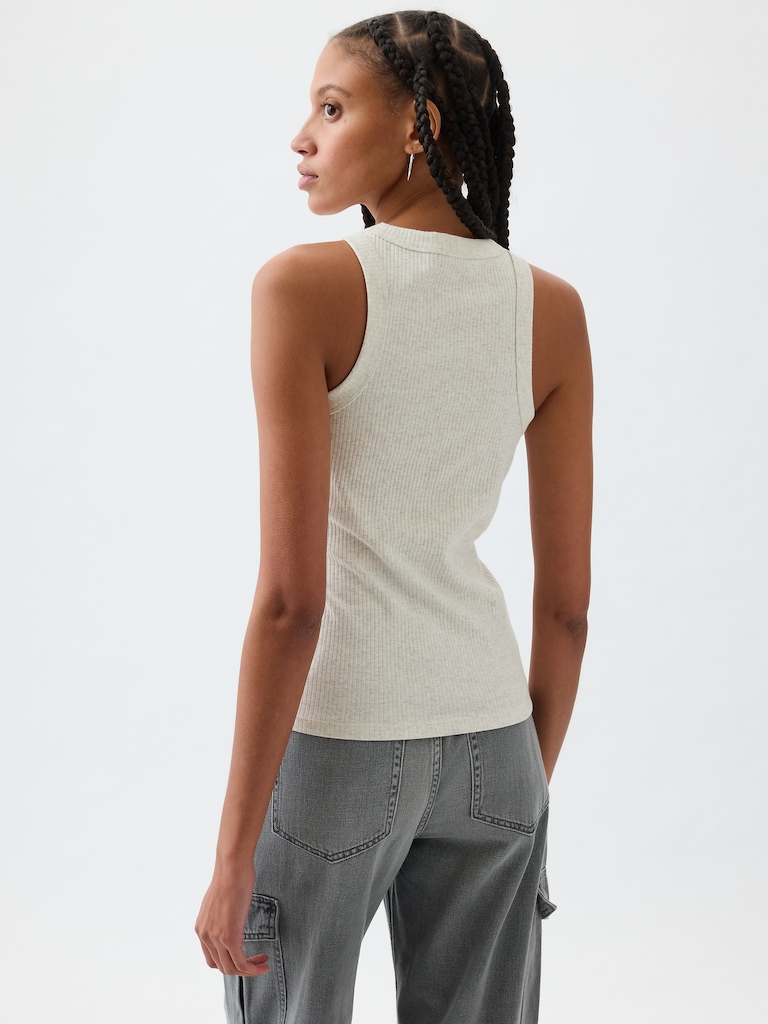 Ribbed High-Neck Tank