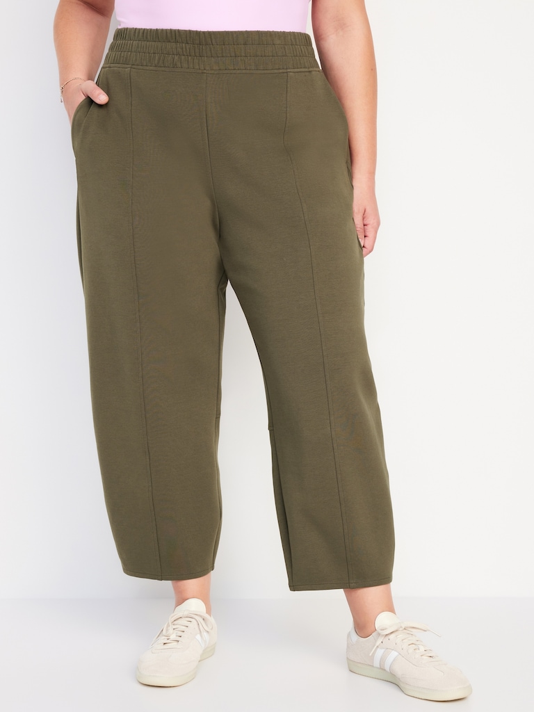 High-Waisted Dynamic Fleece Barrel-Leg Sweatpants