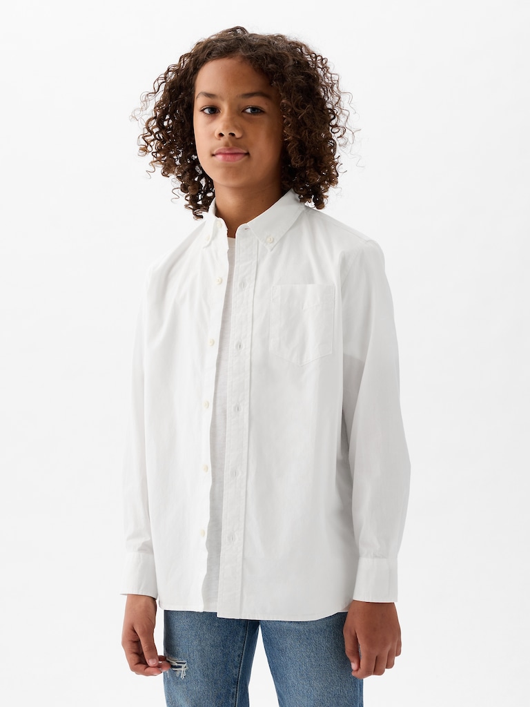 Kids Organic Cotton Poplin Shirt