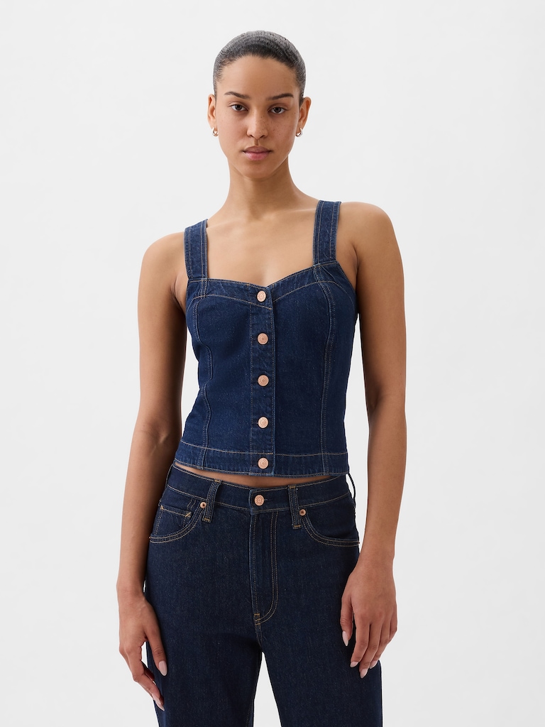 Denim Corset Tank Top