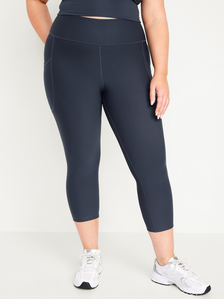High-Waisted PowerSoft Crop Pocket Leggings